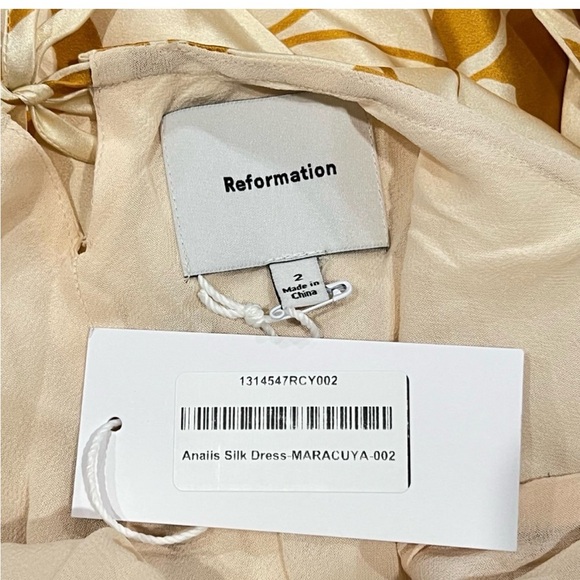 NEW size 2 Reformation Anaiis Silk Maxi Dress in Maracuya - Picture 5 of 5